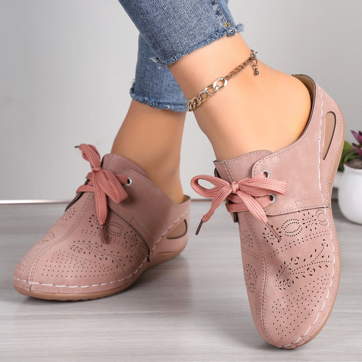 Lace-Up Round Toe Wedge Sandals - Charming Charlie