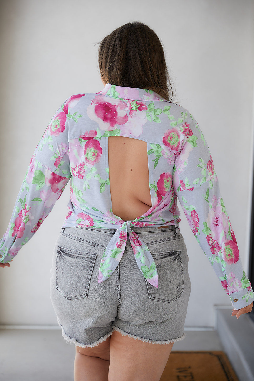 Thinking On It Open Back Floral Top - Charming Charlie