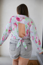 Thinking On It Open Back Floral Top - Charming Charlie