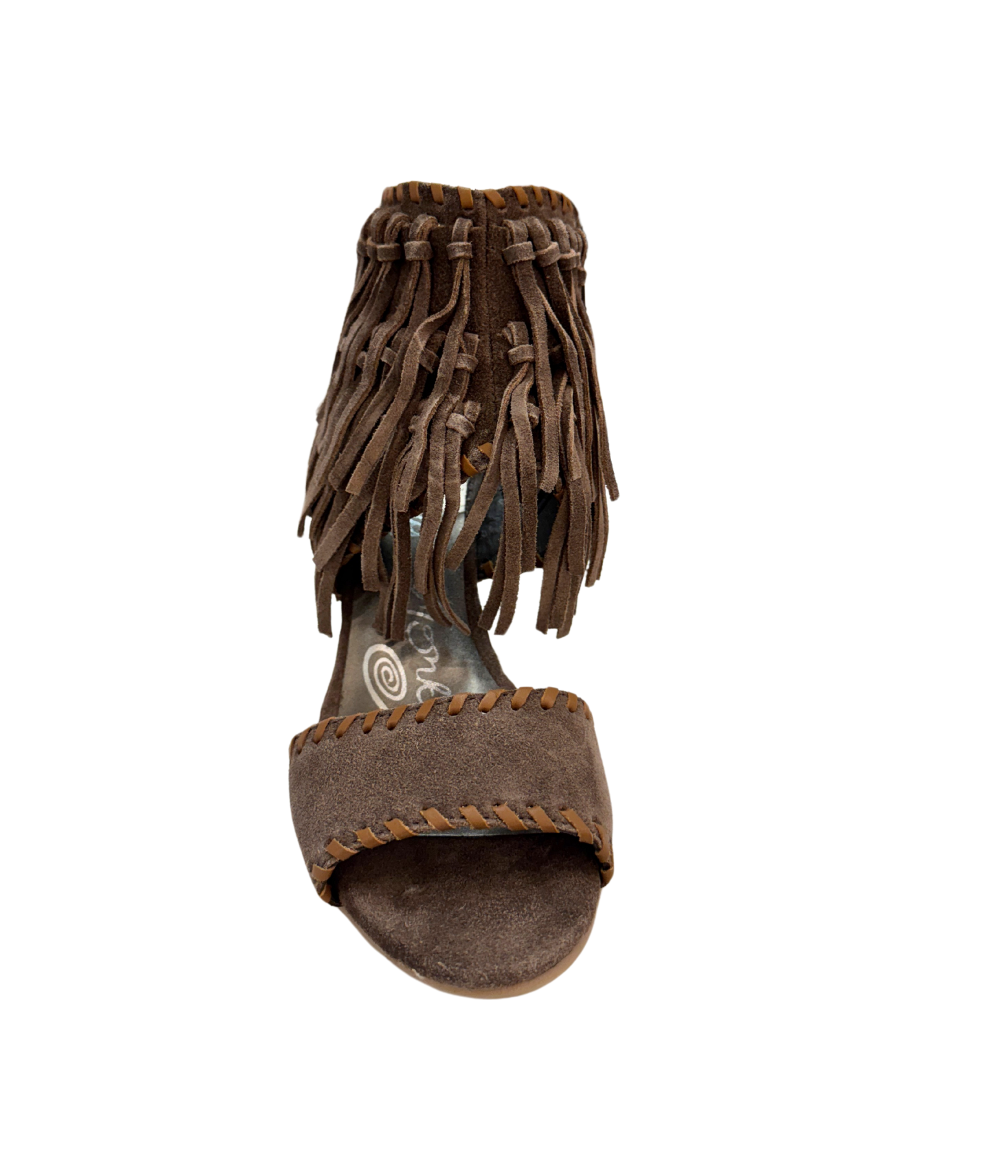 True Fringe Wedge in Taupe - Charming Charlie