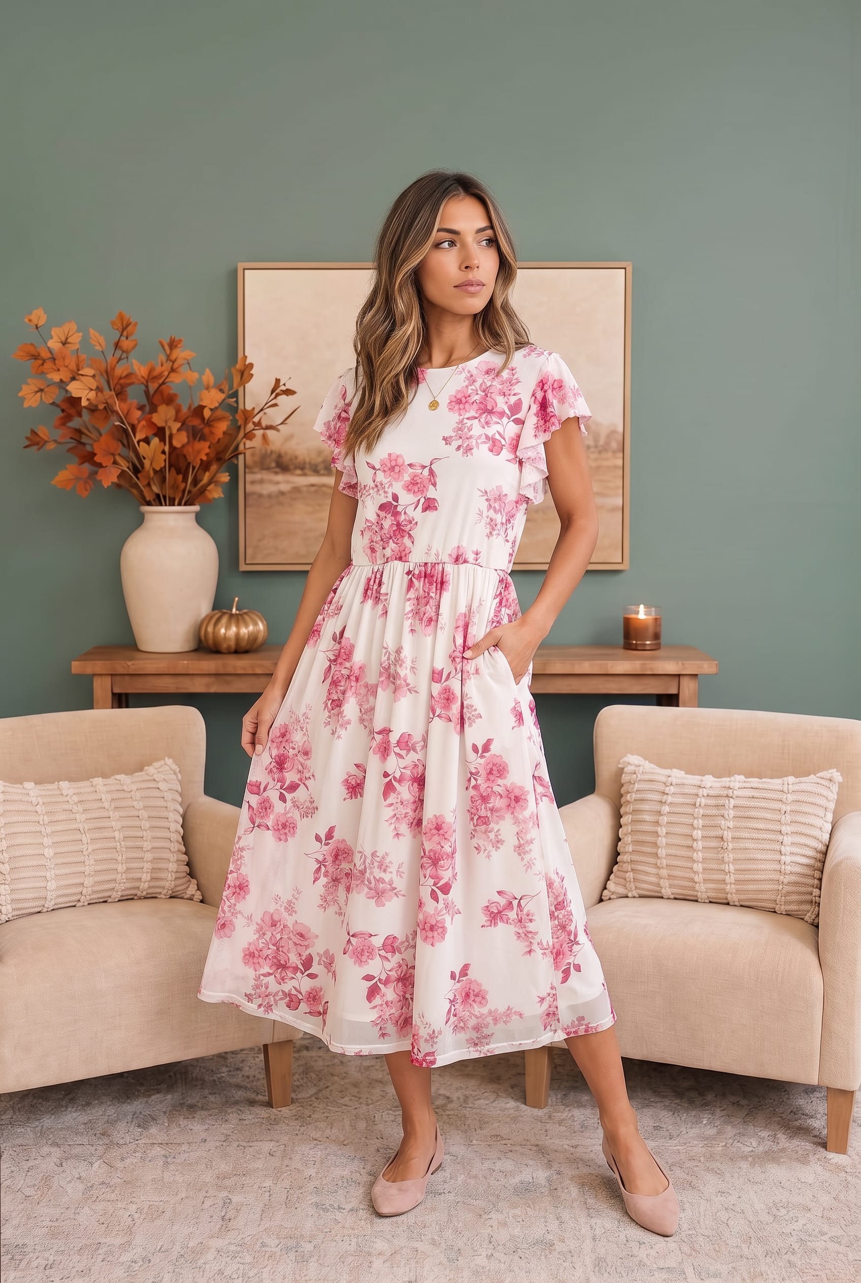 Daytime Romance Floral Midi Dress - Charming Charlie