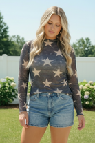 Star Gazer Long Sleeve Mesh Top - Charming Charlie