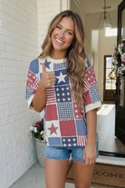 Stars and Stripes Patchwork Oversized Top - Charming Charlie