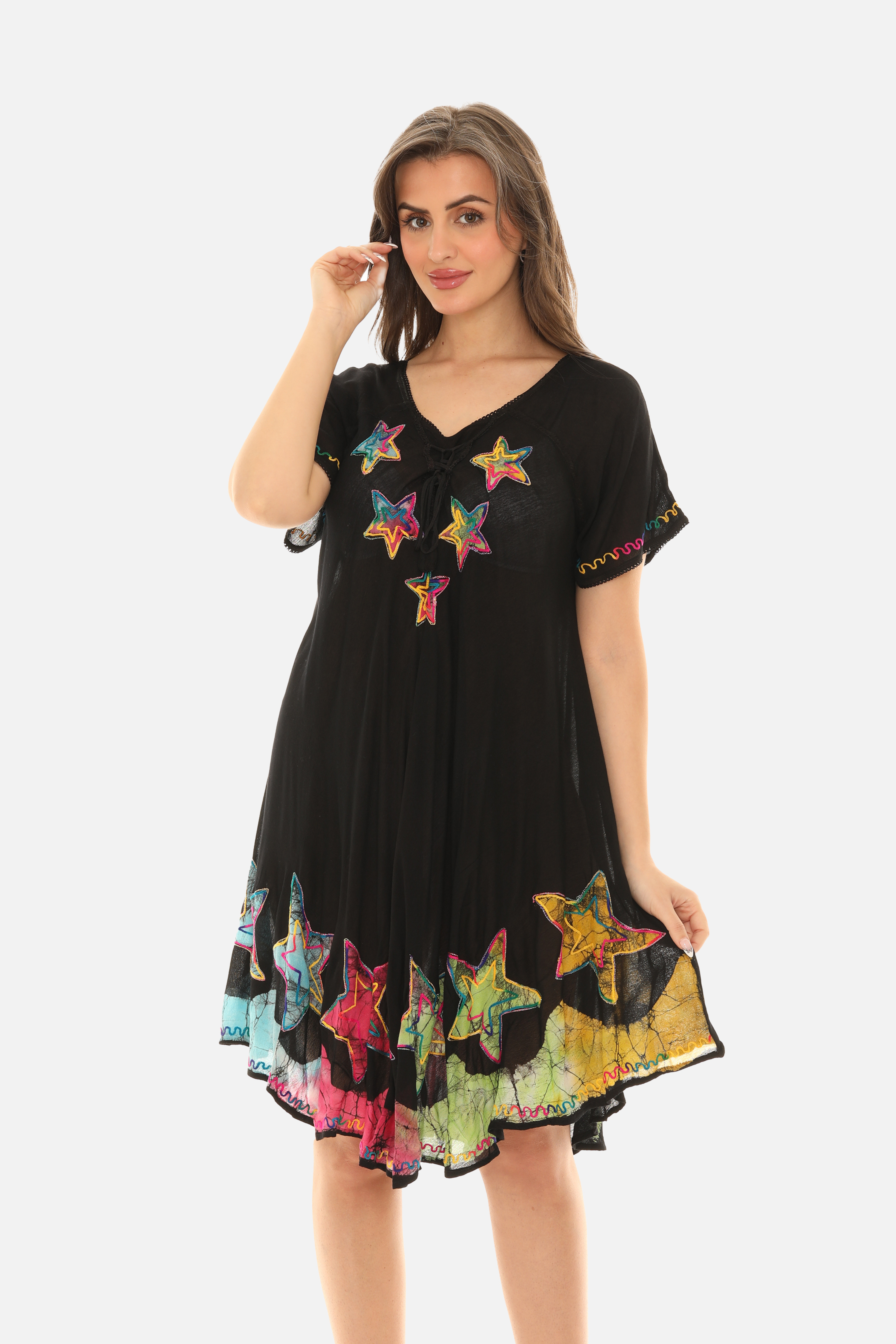 Starfish Short-Sleeves Midi Dress