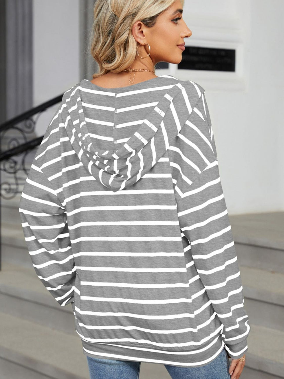 Drawstring Long Sleeve Hoodie