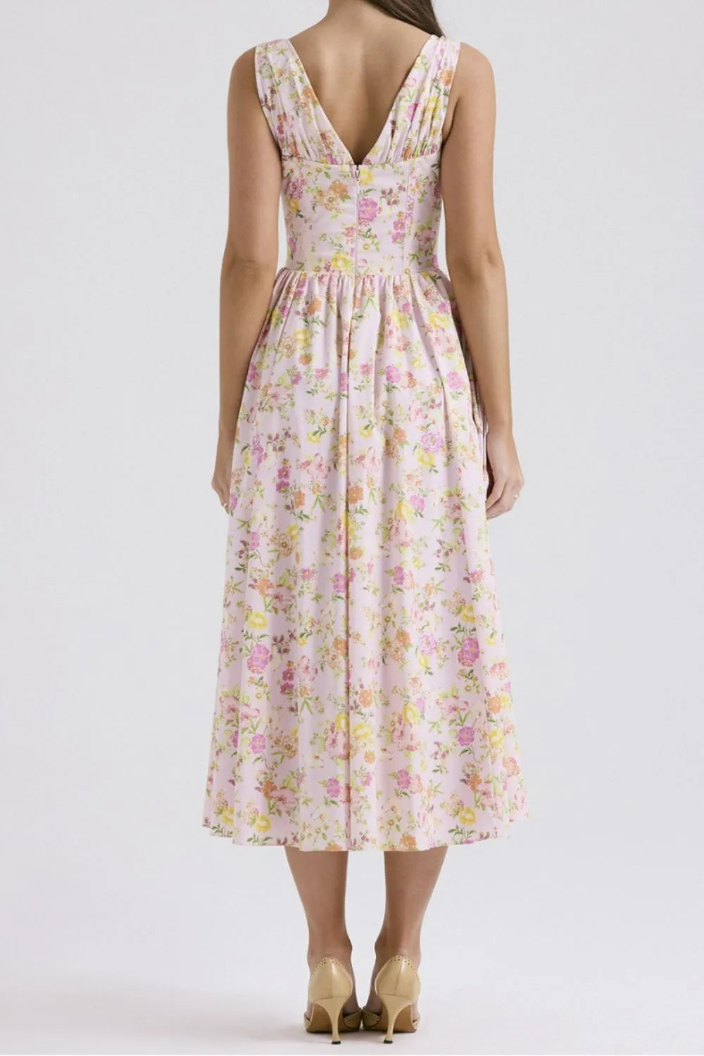 Floral V-Neck Sleeveless Midi Dress with Pockets Charming Charlie Floral V-Neck Sleeveless Midi Dress with Pockets Charming Charlie