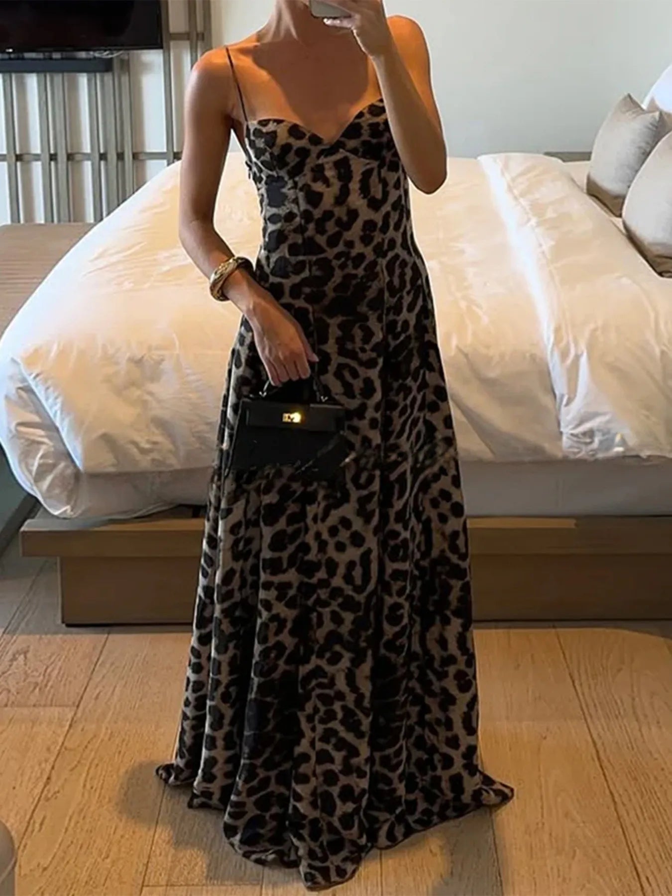 Leopard Print Sweetheart Neck Maxi Cami Dress – Charming Charlie