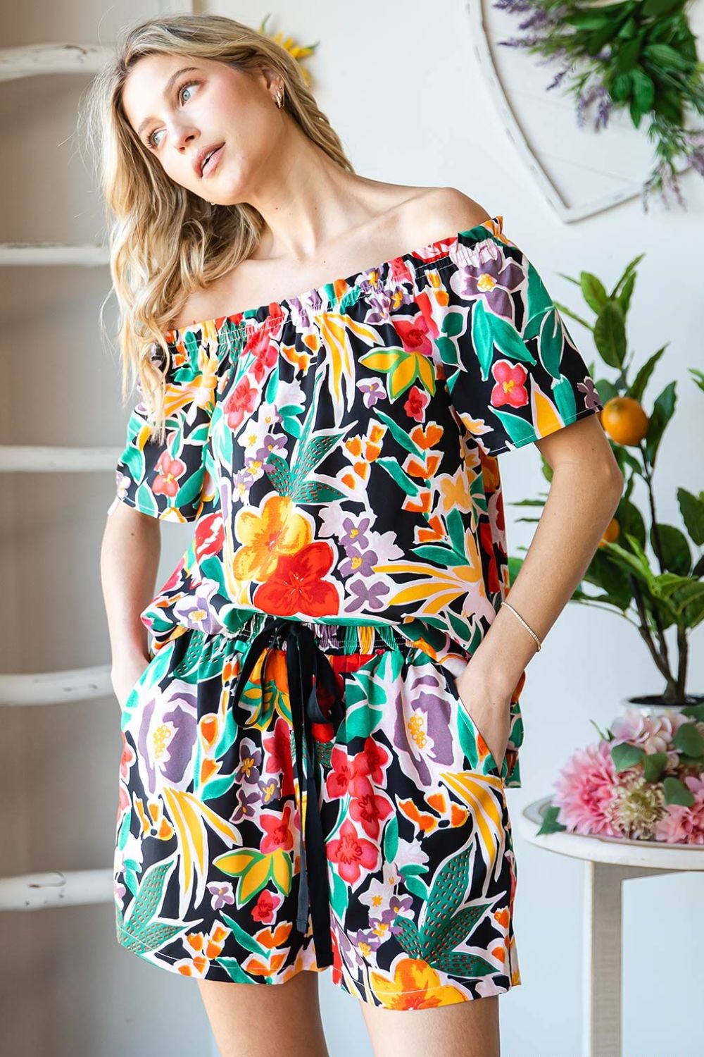 Cotton Bleu by Nu Label Floral Off-Shoulder Top - Charming Charlie