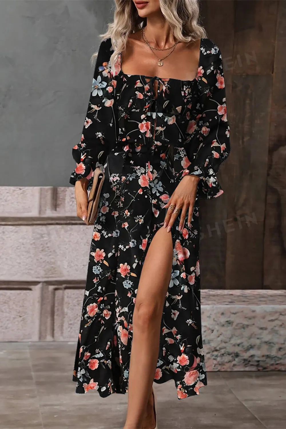 Floral Print Flounce Sleeve Midi Dress – Charming Charlie