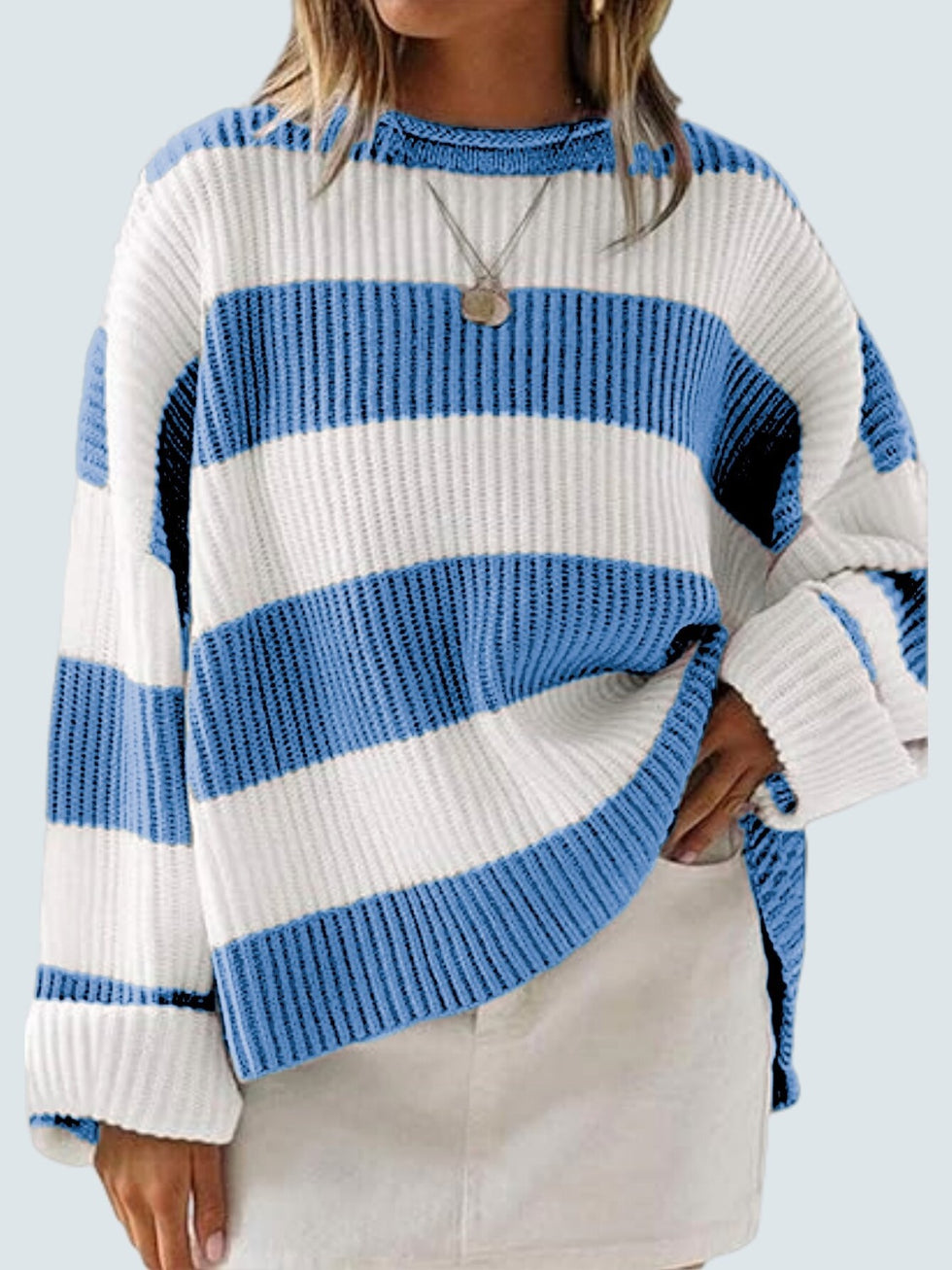 Round Neck  Long Sleeve Sweater