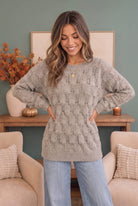 Family Dinner Pointelle Oversized Sweater - Charming Charlie