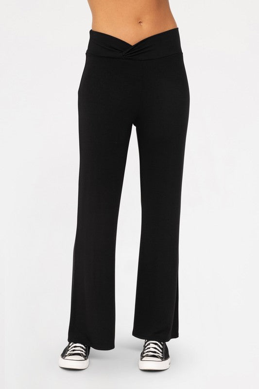 Mono B Cross Pleat Flare Pants - Charming Charlie