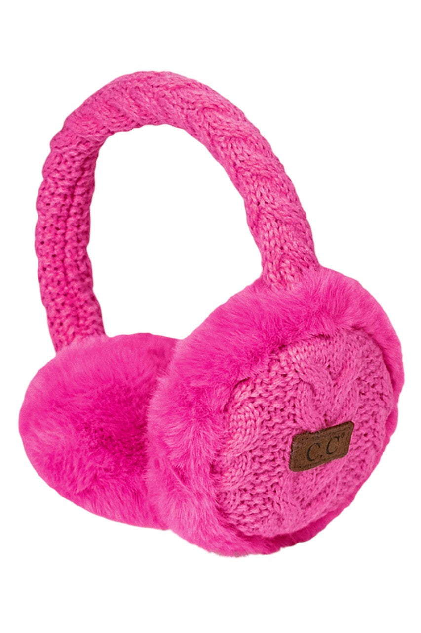 C.C Cable Knit Faux Fur Earmuff - Charming Charlie