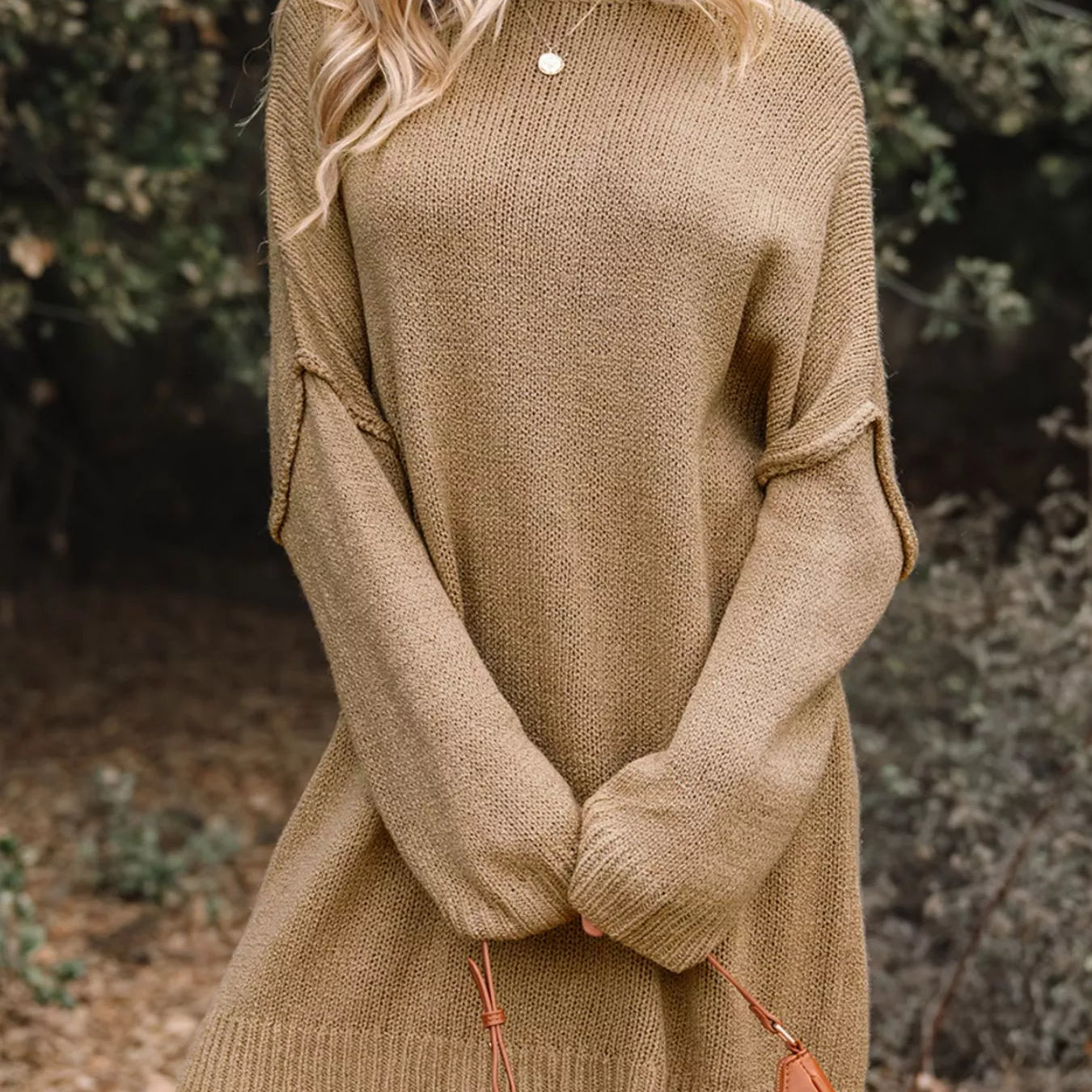 Oversize Drop Shoulder Slouchy Sweater Dress – Charming Charlie
