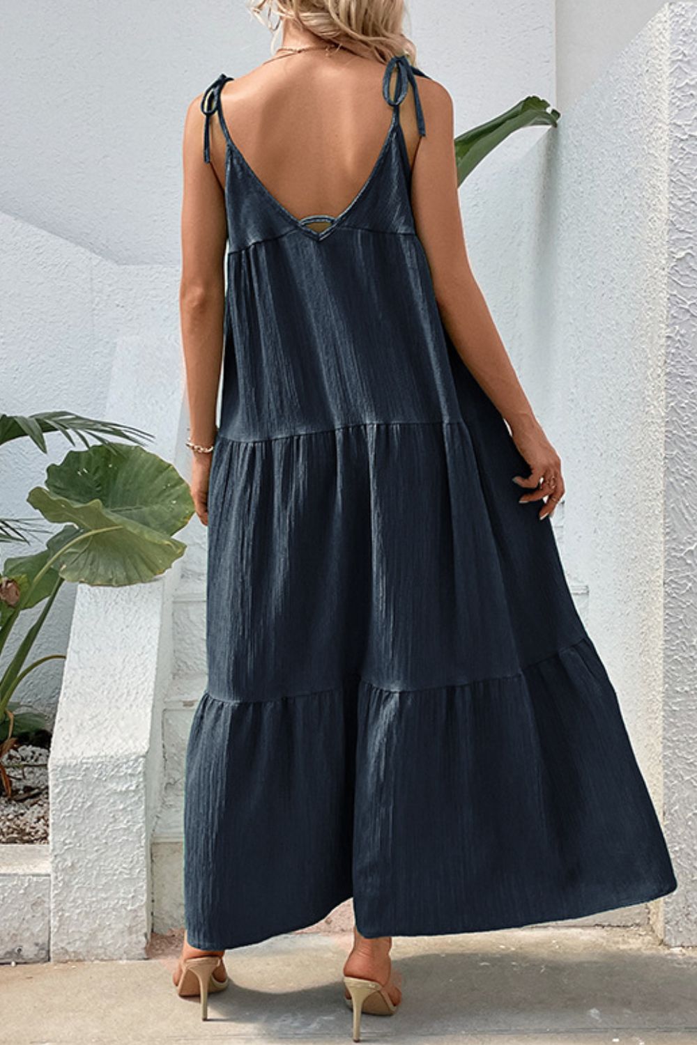 Tie-Shoulder Tiered Maxi Dress - Charming Charlie