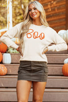 BOO Round Neck Long Sleeve Sweater - Charming Charlie