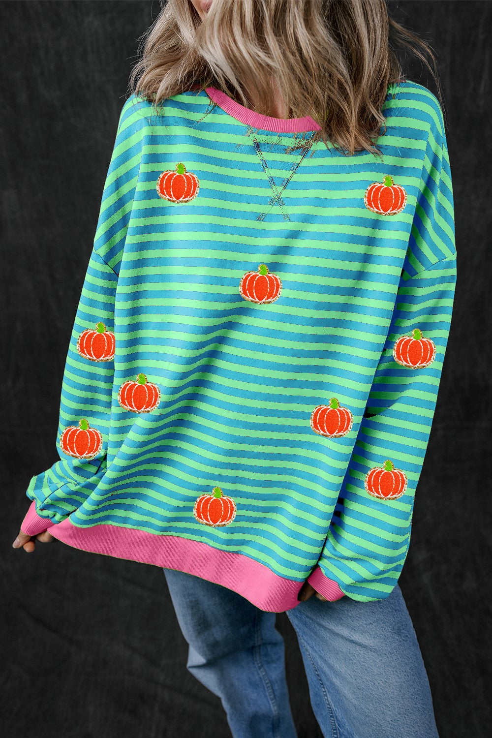 Pumpkin Striped Long Sleeve Sweatshirt - Charming Charlie