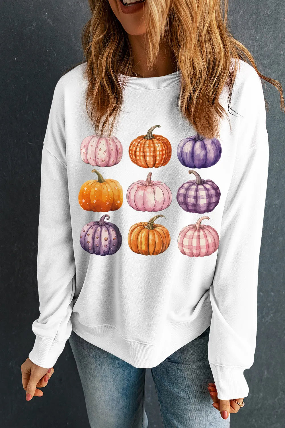 Pumpkin Graphic Long Sleeve Sweatshirt - Charming Charlie