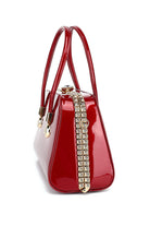 Frame Satchel with Rhinestones Patent Leather - Charming Charlie
