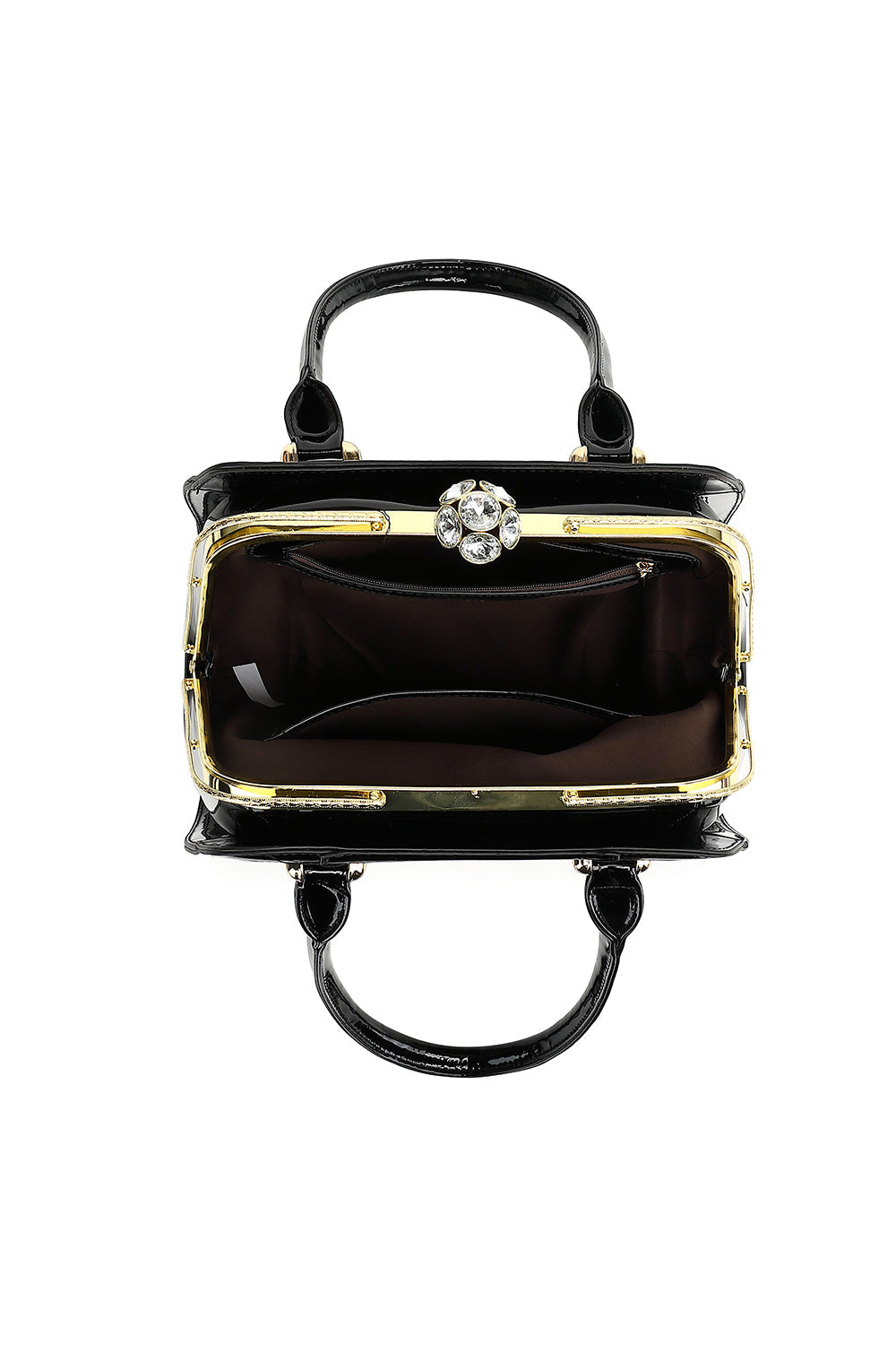 Frame Satchel with Rhinestones Patent Leather - Charming Charlie