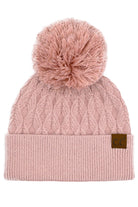 Rose C.C Lurex Cable Pom Beanie