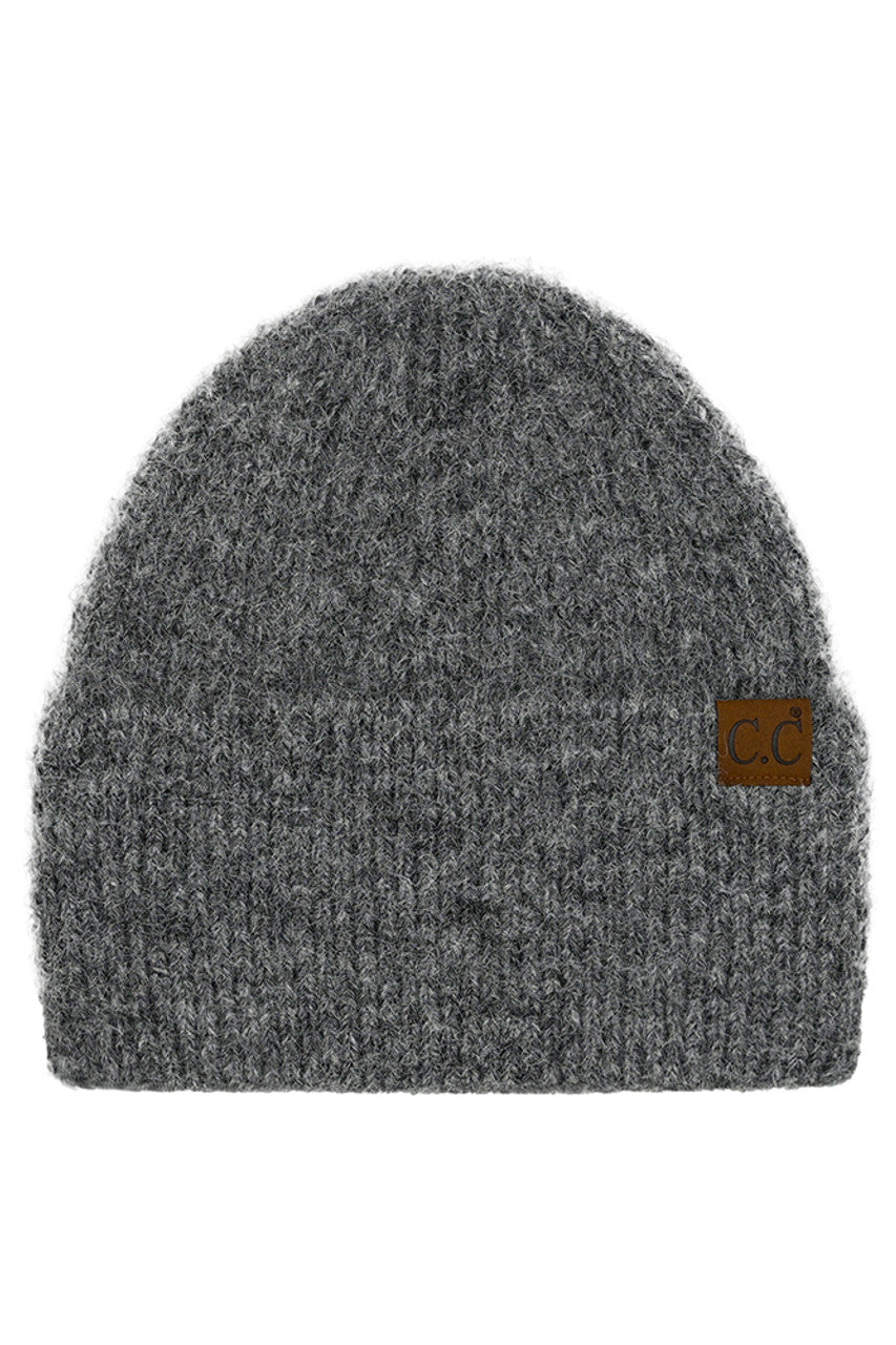 Gray C.C Mohair Feel Wide Cuff Beanie