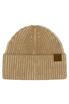 Camel C.C Contrast Color Stripes Cuff Beanie