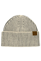Ivory C.C Contrast Color Stripes Cuff Beanie