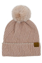 Rose C.C Sequin with Pom Beanie