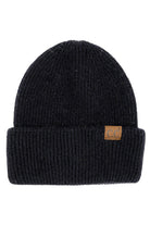Black C.C Double Cuff Beanie Hat