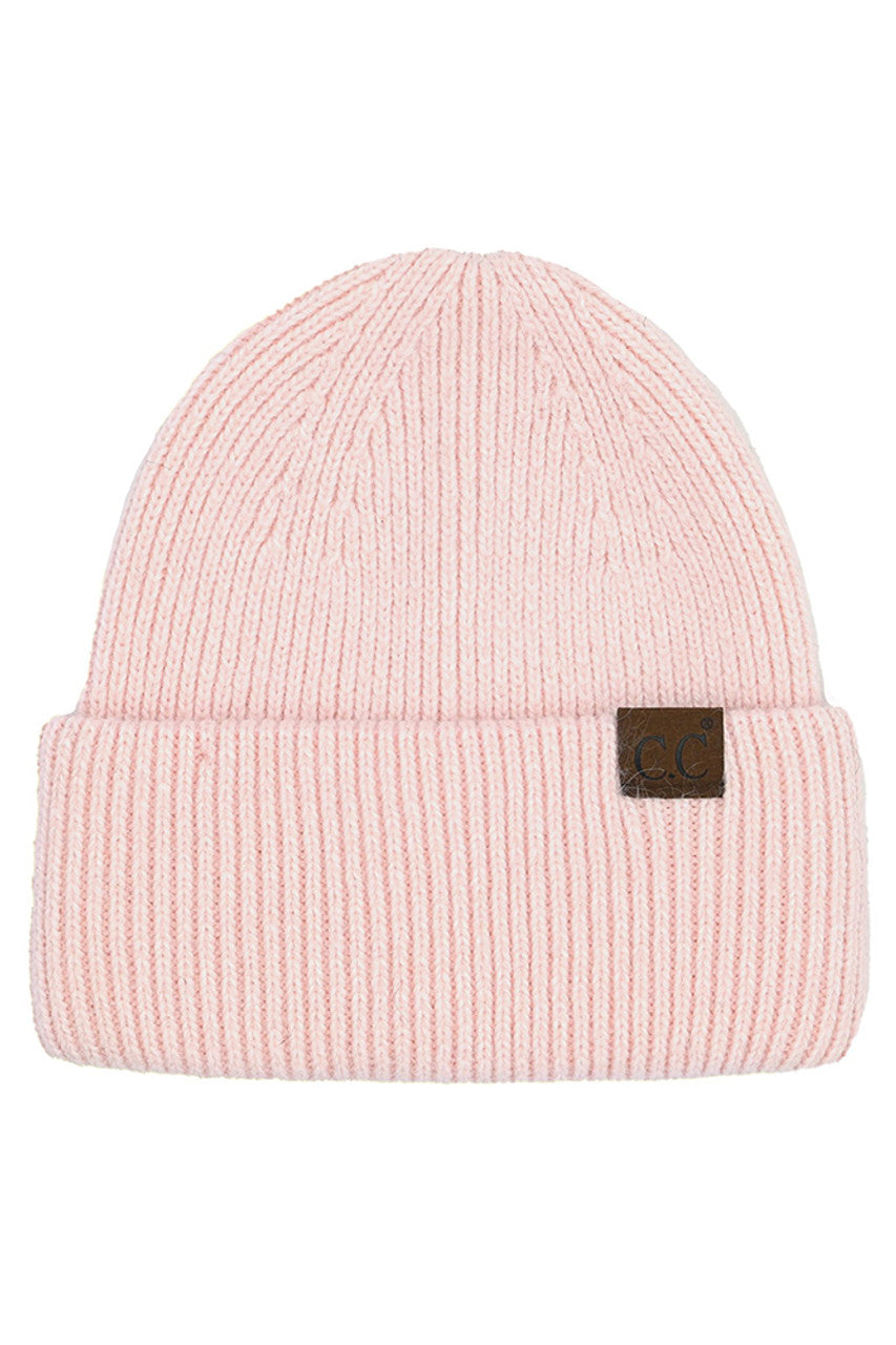 Pink C.C Double Cuff Beanie Hat