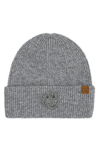 Light Gray C.C Smile Face Rhinestone Beanie
