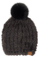 Black C.C Faux Fur Pom Beanie