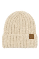 Beige C.C Solid Color Fuzzy Beanie
