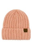 Indi Pink C.C Solid Color Fuzzy Beanie