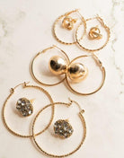 Set Of 6 Novelty Multi Stud And Hoop Earrings - Charming Charlie