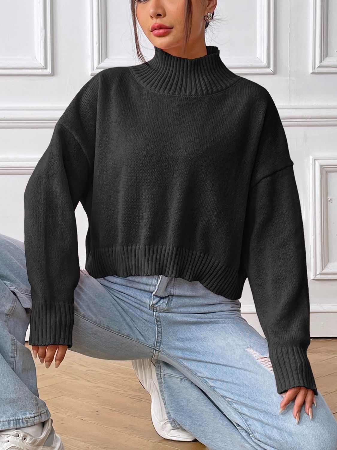 Turtleneck Long Sleeve Sweater - Charming Charlie