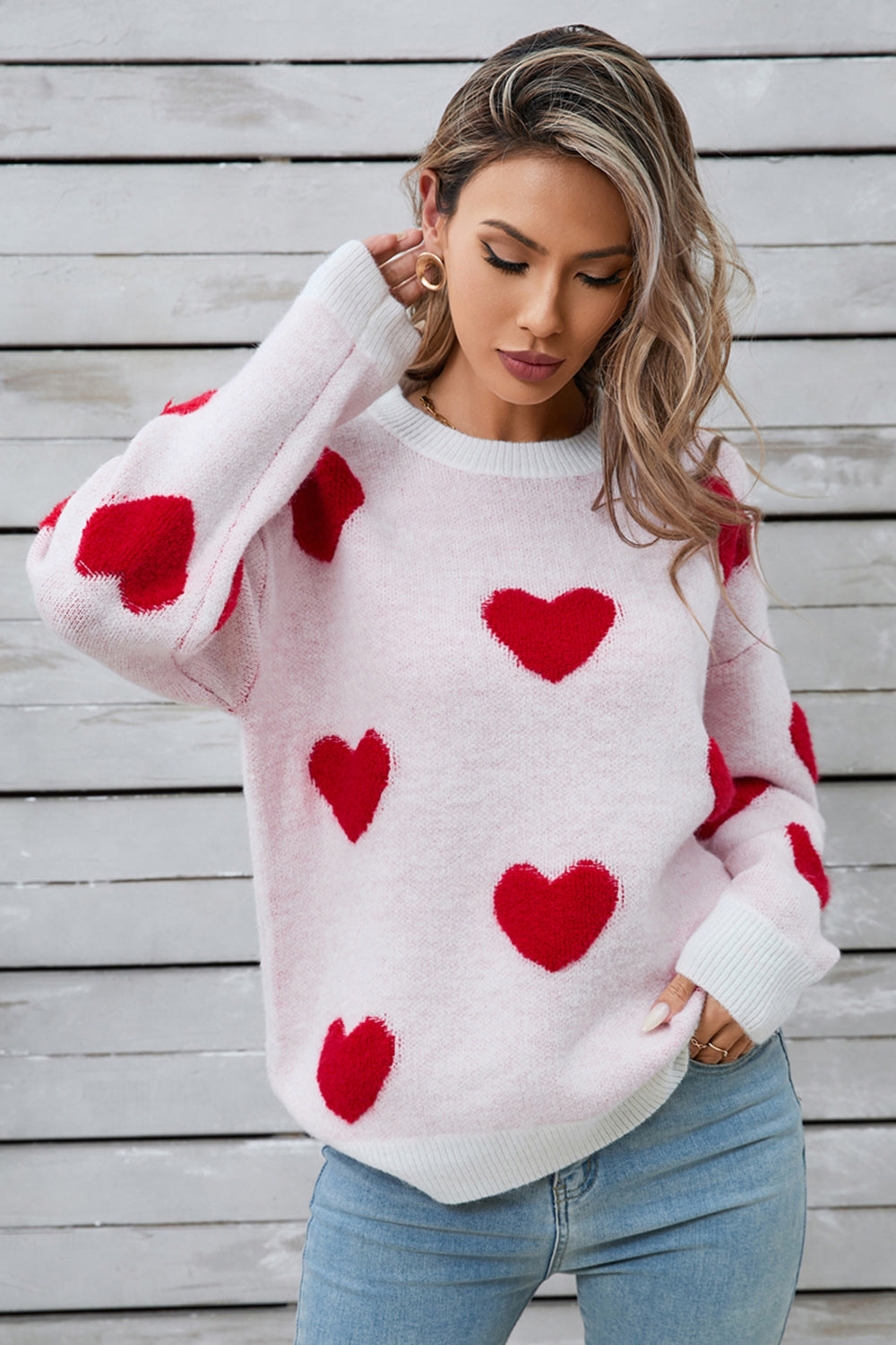 Angel Wings Heart Round Neck Long Sleeve Sweater – Charming Charlie
