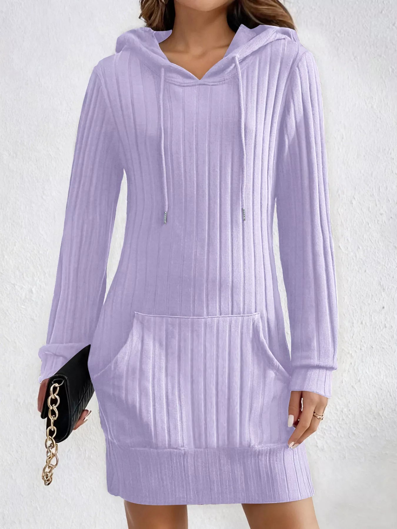 ribbed hoodie dress Seta T Women's Hoodie Dress Long Sleeve Ribbed Knit Sweatshirts Dresses with Pocket Fall Winter Outfits Small Apricot at Amazon Women's Clothing store