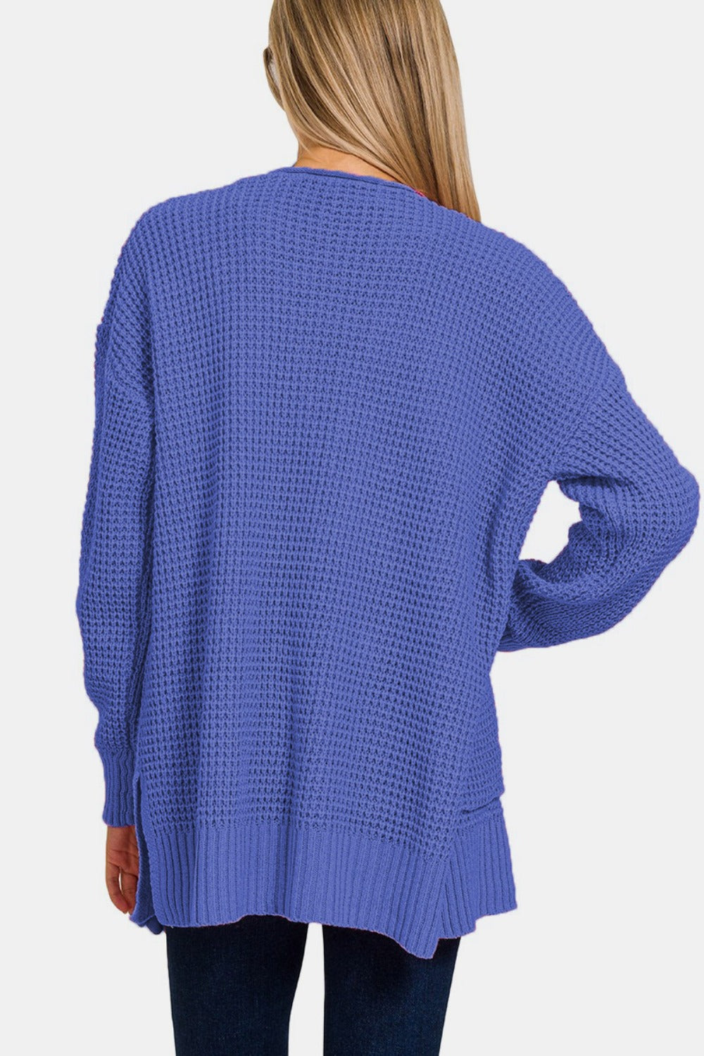 Zenana Waffle Open Front Sweater Cardigan – Charming Charlie