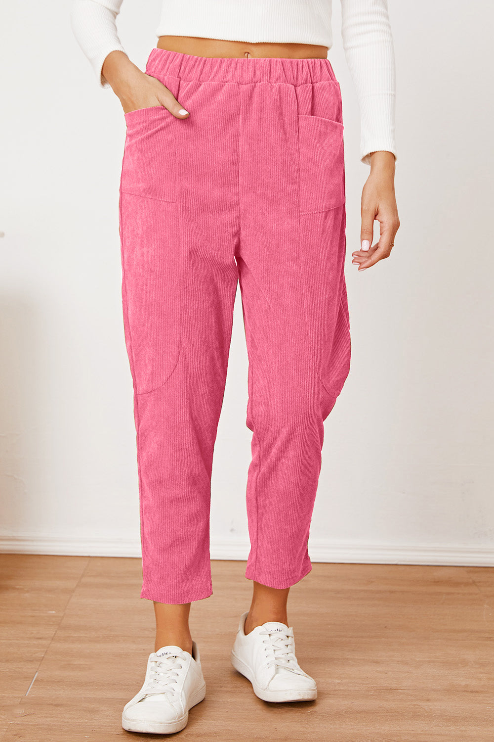 Pocketed Elastic Waist Pants - Charming Charlie