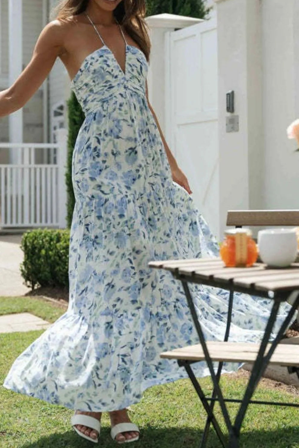 Tiered Halter Neck Cami Dress