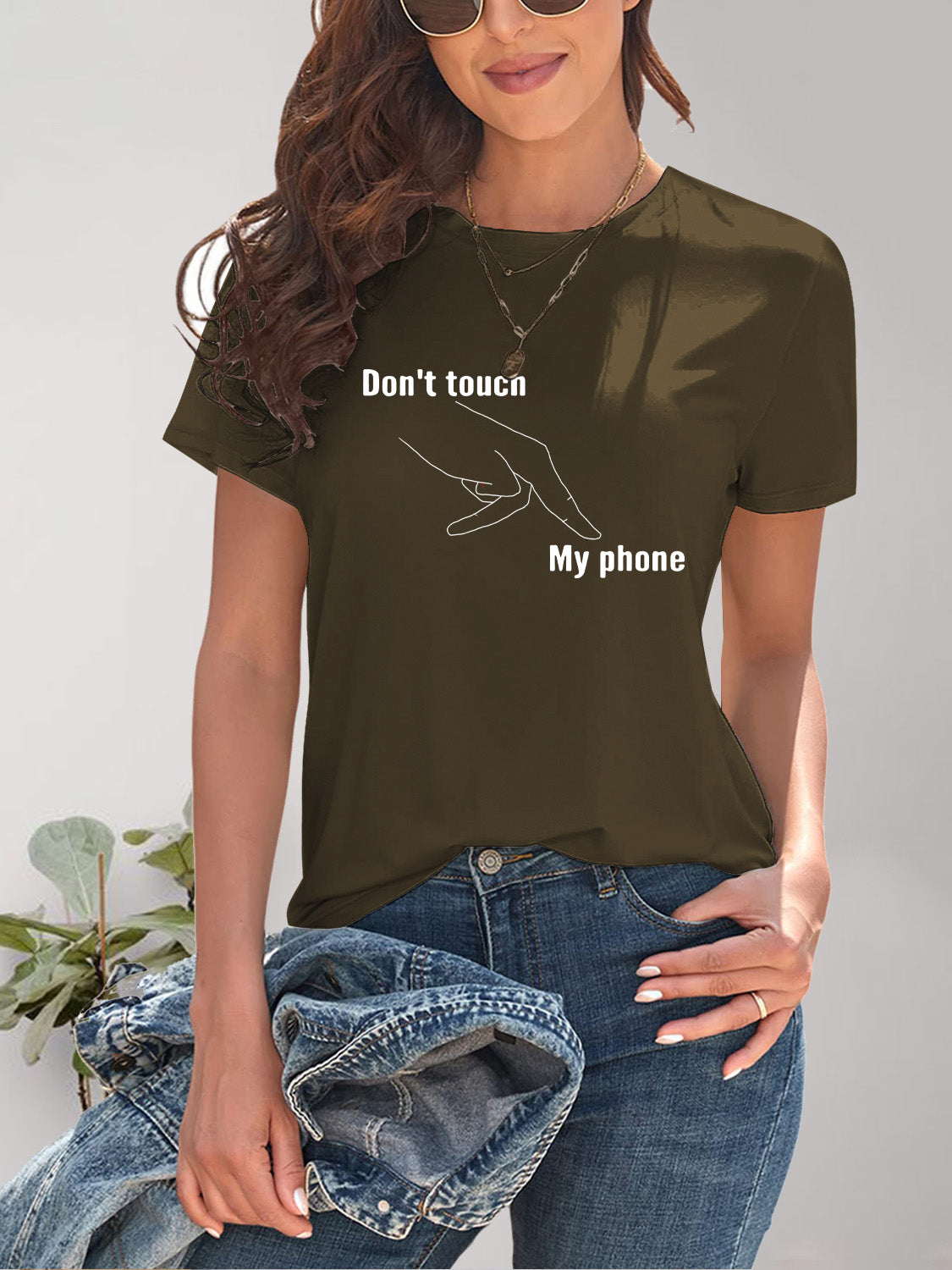 Graphic Round Neck Short Sleeve T-Shirt - Charming Charlie