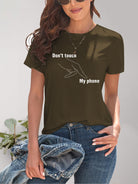 Graphic Round Neck Short Sleeve T-Shirt - Charming Charlie