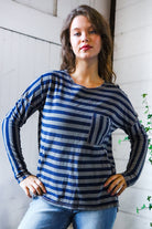 Navy Days Long Sleeve Top - Charming Charlie