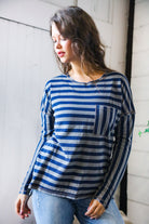 Navy Days Long Sleeve Top - Charming Charlie