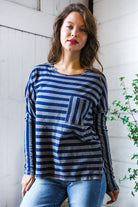 Navy Days Long Sleeve Top - Charming Charlie