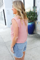 Classy Chic Gold Button Down Chunky Sweater Vest - Charming Charlie
