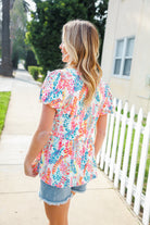 Perfect Find Ivory Floral Leaf Print Short Sleeve Babydoll Top - Charming Charlie