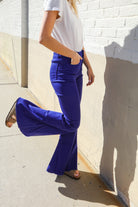 All You Need Sapphire High Waist Flare Leg Denim Jeans - Charming Charlie